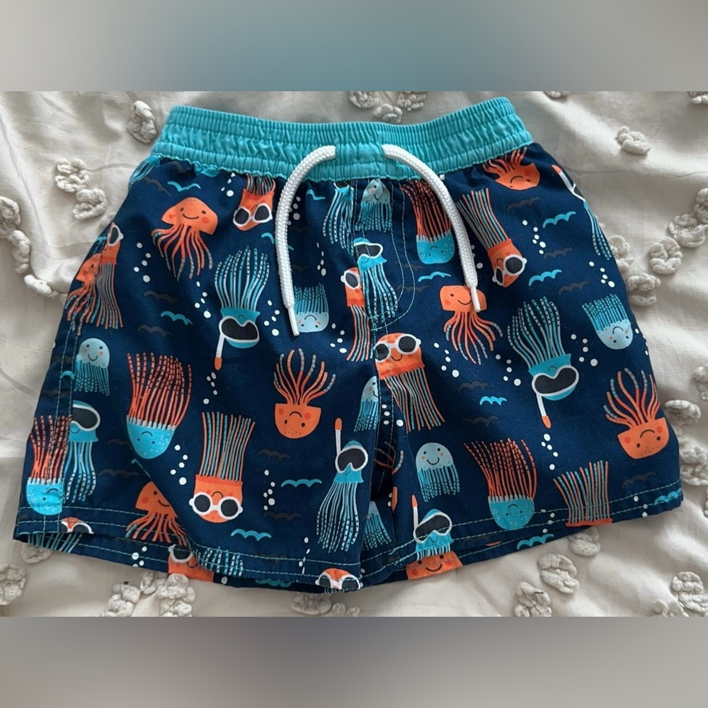 Floatimini boys 24 month swim trunks Ocean Adventure octopus, - Blue and Orange